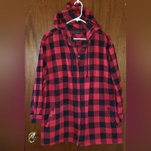 Five Brother Red Black Plaid Jacket Shacket Sz Xl